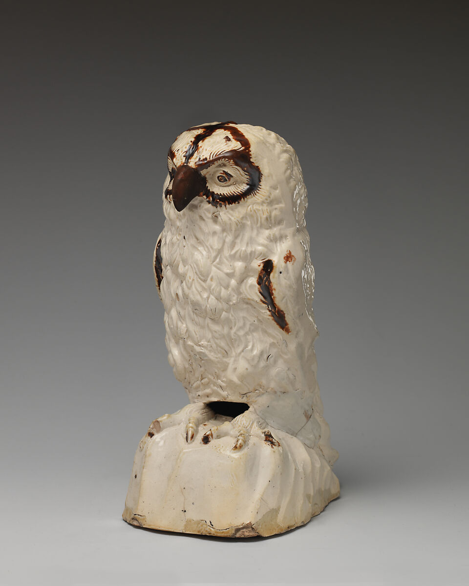 Owl, Salt-glazed stoneware, British, Staffordshire 