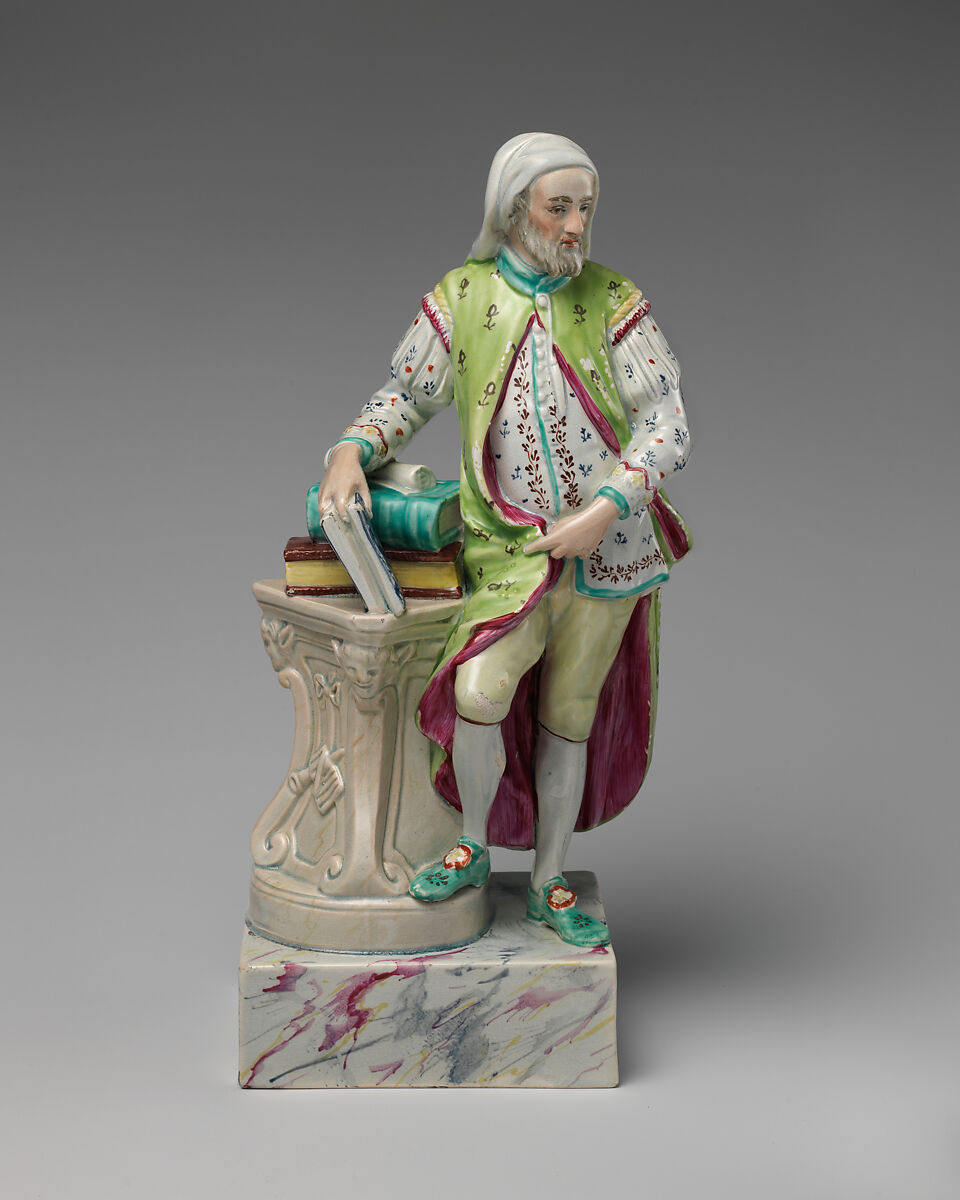 Geoffrey Chaucer (ca. 1340–1400) (one of a pair), Ralph Wood the Younger (British, Burslem 1748–1795 Burslem), Lead-glazed earthenware (pearlware), British, Burslem, Staffordshire