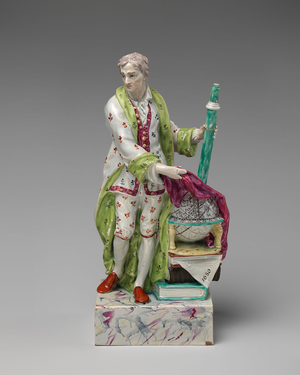 Sir Isaac Newton (1642–1727) (one of a pair), Ralph Wood the Younger (British, Burslem 1748–1795 Burslem), Lead-glazed earthenware, British, Burslem, Staffordshire 