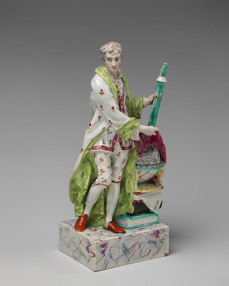 Sir Isaac Newton (1642–1727) (one of a pair), Ralph Wood the Younger (British, Burslem 1748–1795 Burslem), Lead-glazed earthenware, British, Burslem, Staffordshire
