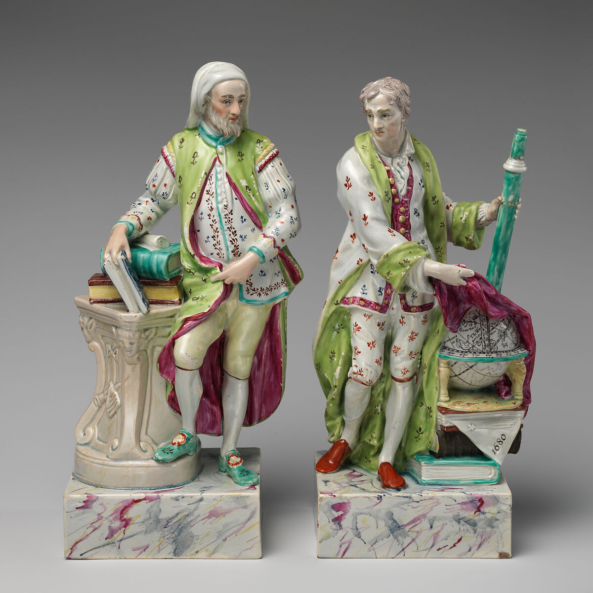 Sir Isaac Newton (1642–1727) (one of a pair), Ralph Wood the Younger (British, Burslem 1748–1795 Burslem), Lead-glazed earthenware, British, Burslem, Staffordshire