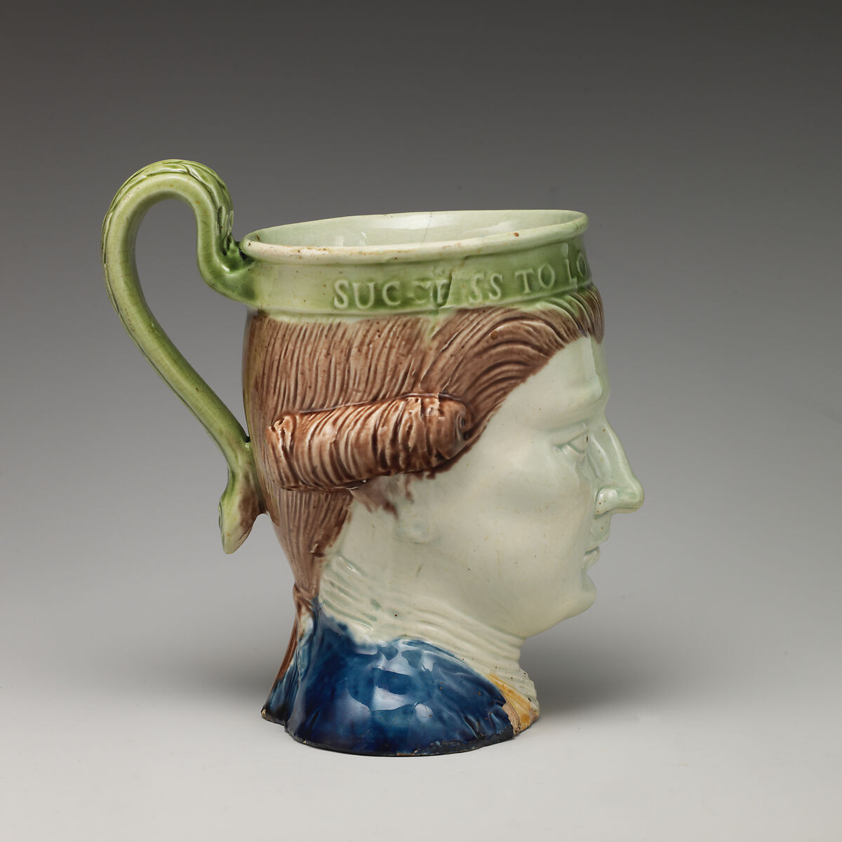 "Success to Lord Rodney" Mug, Ralph Wood the Younger (British, Burslem 1748–1795 Burslem), Lead-glazed earthenware, British, Burslem, Staffordshire