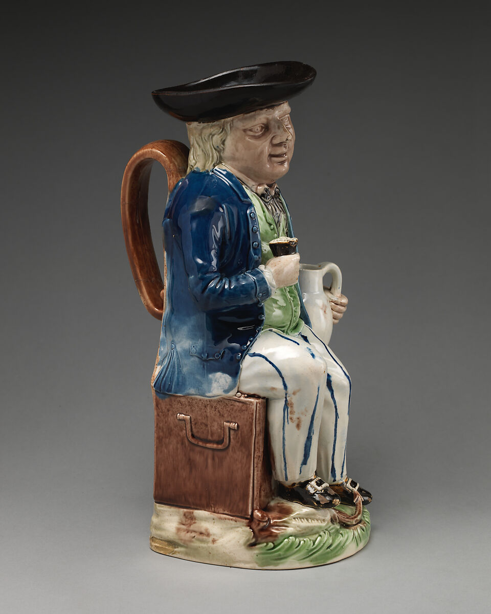Toby jug, Ralph Wood the Younger (British, Burslem 1748–1795 Burslem), Lead-glazed earthenware, British, Burslem, Staffordshire