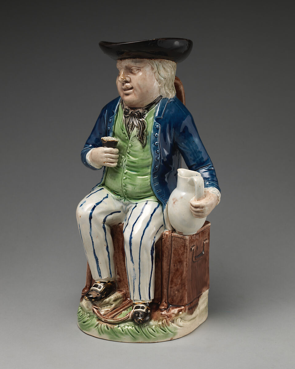 Toby jug, Ralph Wood the Younger (British, Burslem 1748–1795 Burslem), Lead-glazed earthenware, British, Burslem, Staffordshire