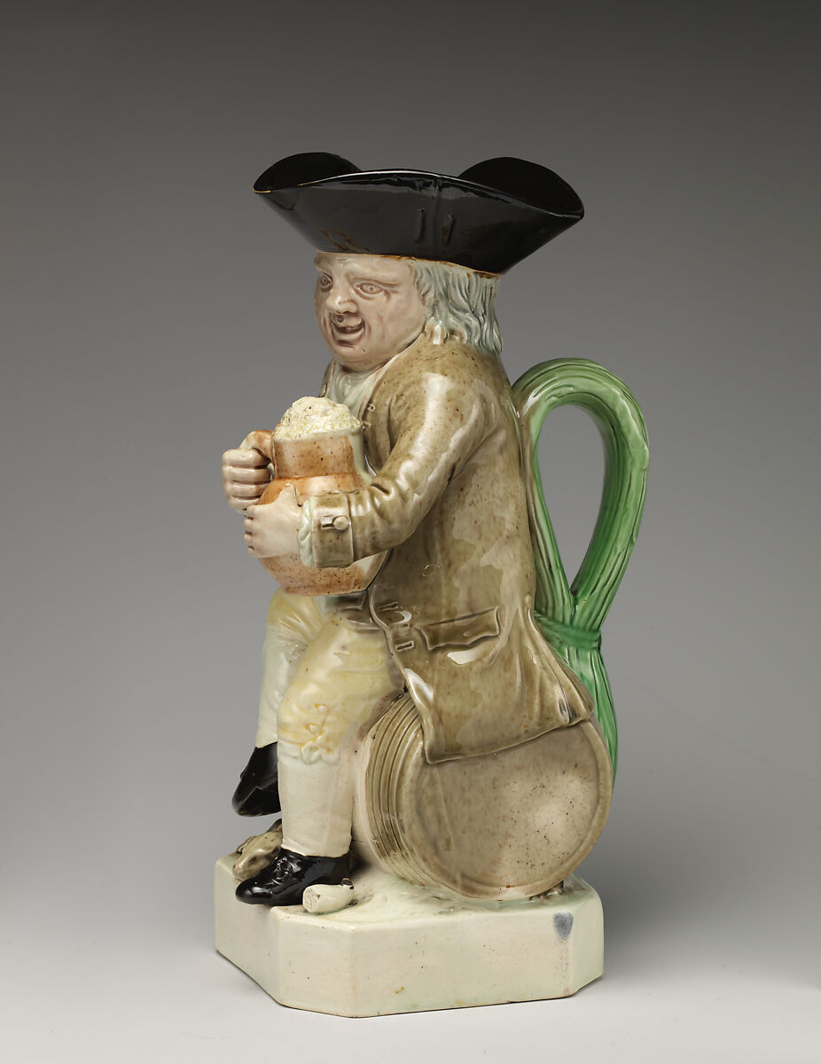 Toby jug, Ralph Wood the Younger (British, Burslem 1748–1795 Burslem), Lead-glazed earthenware, British, Burslem, Staffordshire