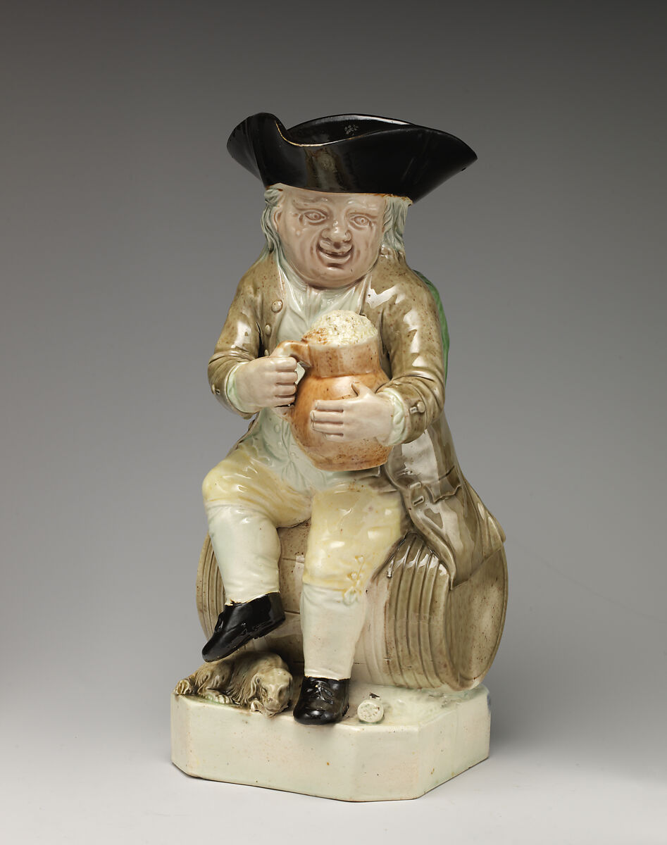 Toby jug, Ralph Wood the Younger (British, Burslem 1748–1795 Burslem), Lead-glazed earthenware, British, Burslem, Staffordshire 
