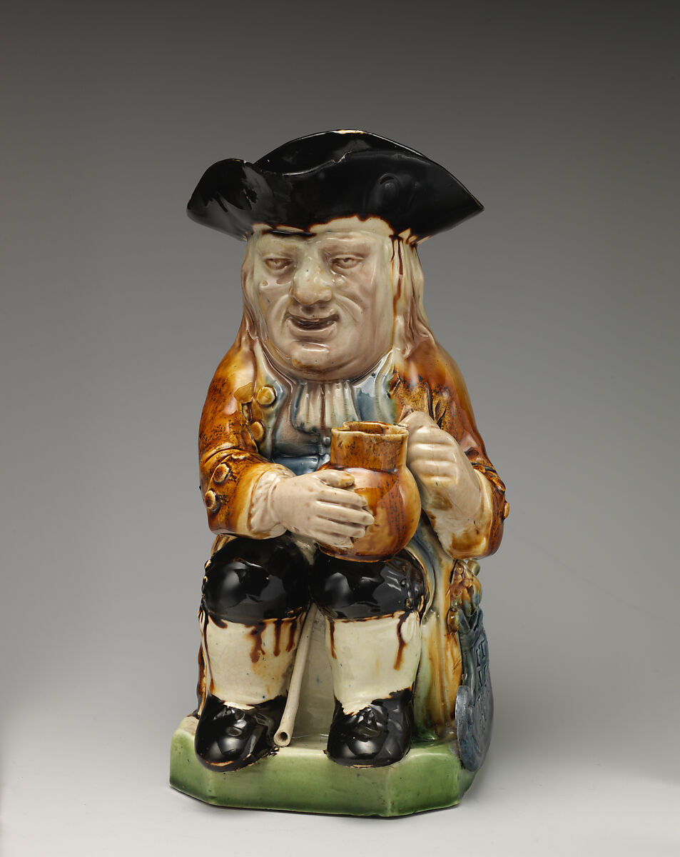 Toby jug, Ralph Wood the Younger (British, Burslem 1748–1795 Burslem), Lead-glazed earthenware, British, Burslem, Staffordshire 