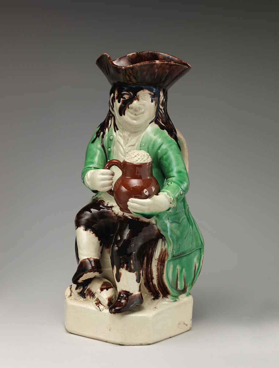 Toby jug, Lead-glazed earthenware, British, Staffordshire 