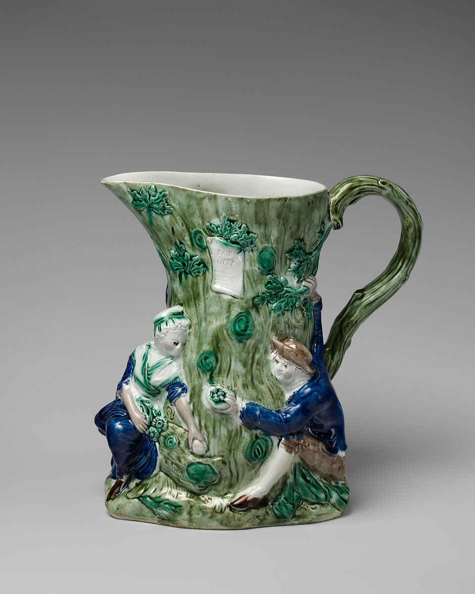 Jug, Ralph Wood the Younger (British, Burslem 1748–1795 Burslem), Lead-glazed earthenware, British, Burslem, Staffordshire 