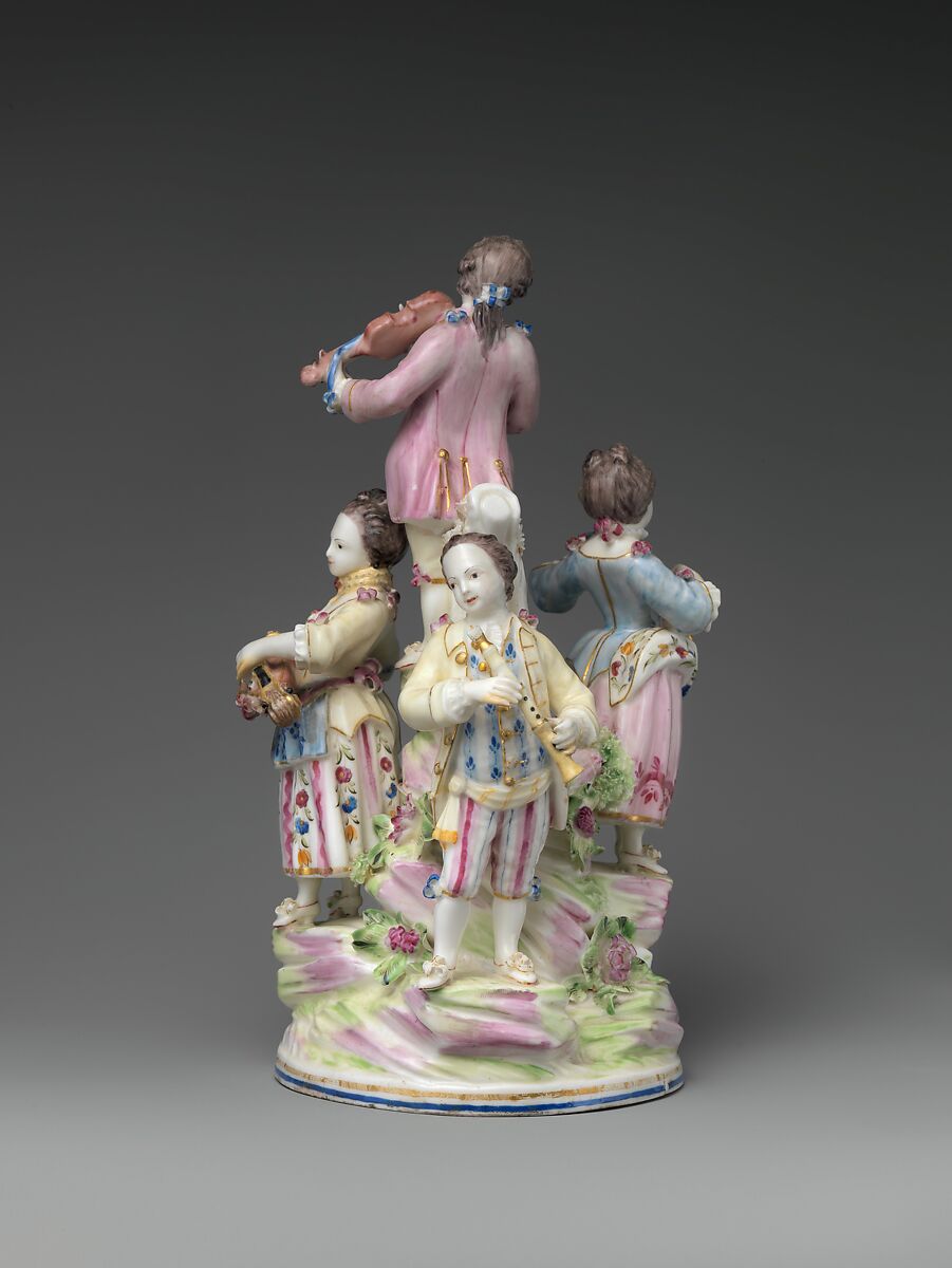 Four musicians, Mennecy, Soft-paste porcelain, French, Mennecy