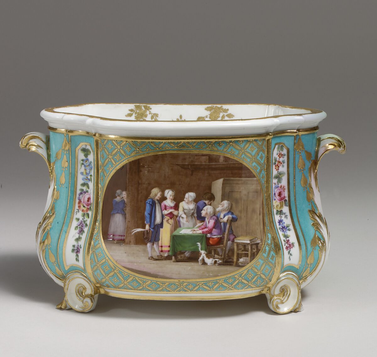 Flower vase (cuvette à fleurs Courteille) (one of a pair), Sèvres Manufactory (French, 1740–present), Soft-paste porcelain, French, Sèvres 