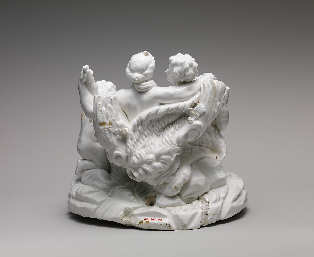 Hercules and Omphale, Vincennes Manufactory (French, ca. 1740–1756), Soft-paste porcelain, French, Vincennes