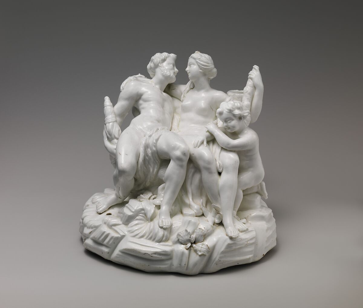 Hercules and Omphale, Vincennes Manufactory (French, ca. 1740–1756), Soft-paste porcelain, French, Vincennes 