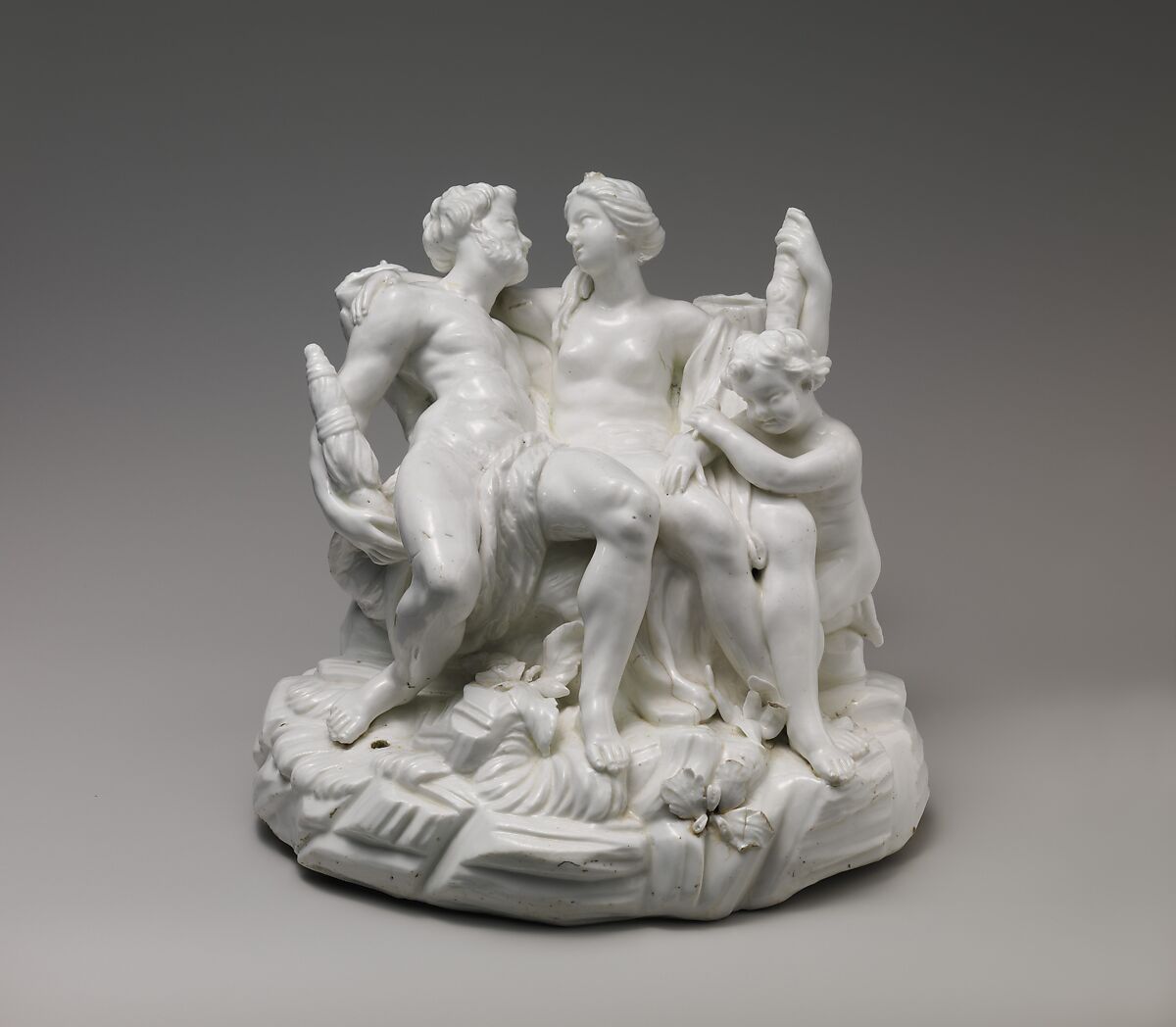 Hercules and Omphale, Vincennes Manufactory (French, ca. 1740–1756), Soft-paste porcelain, French, Vincennes