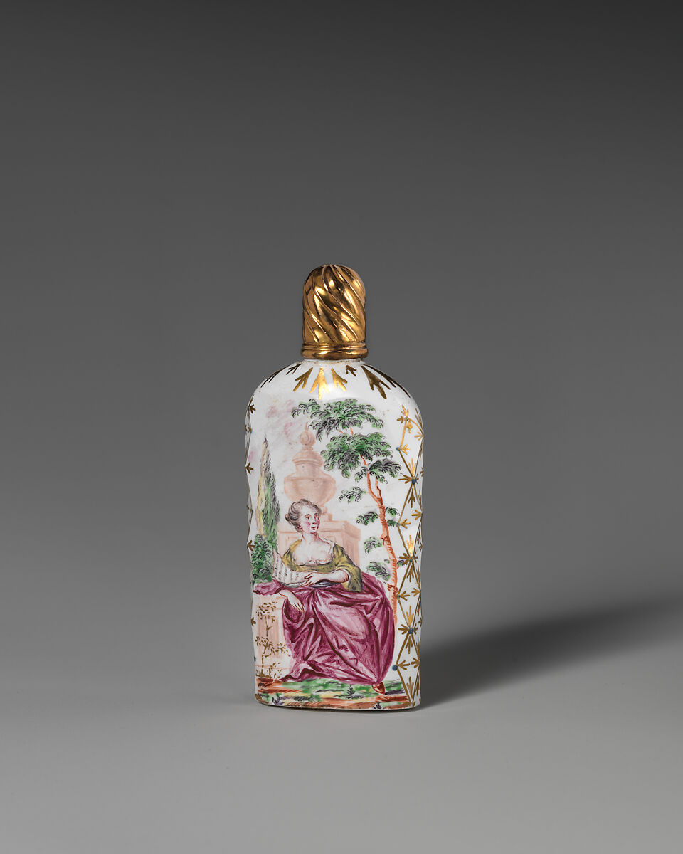 Scent bottle, Ginsburg, Glass, British, probably Bristol 