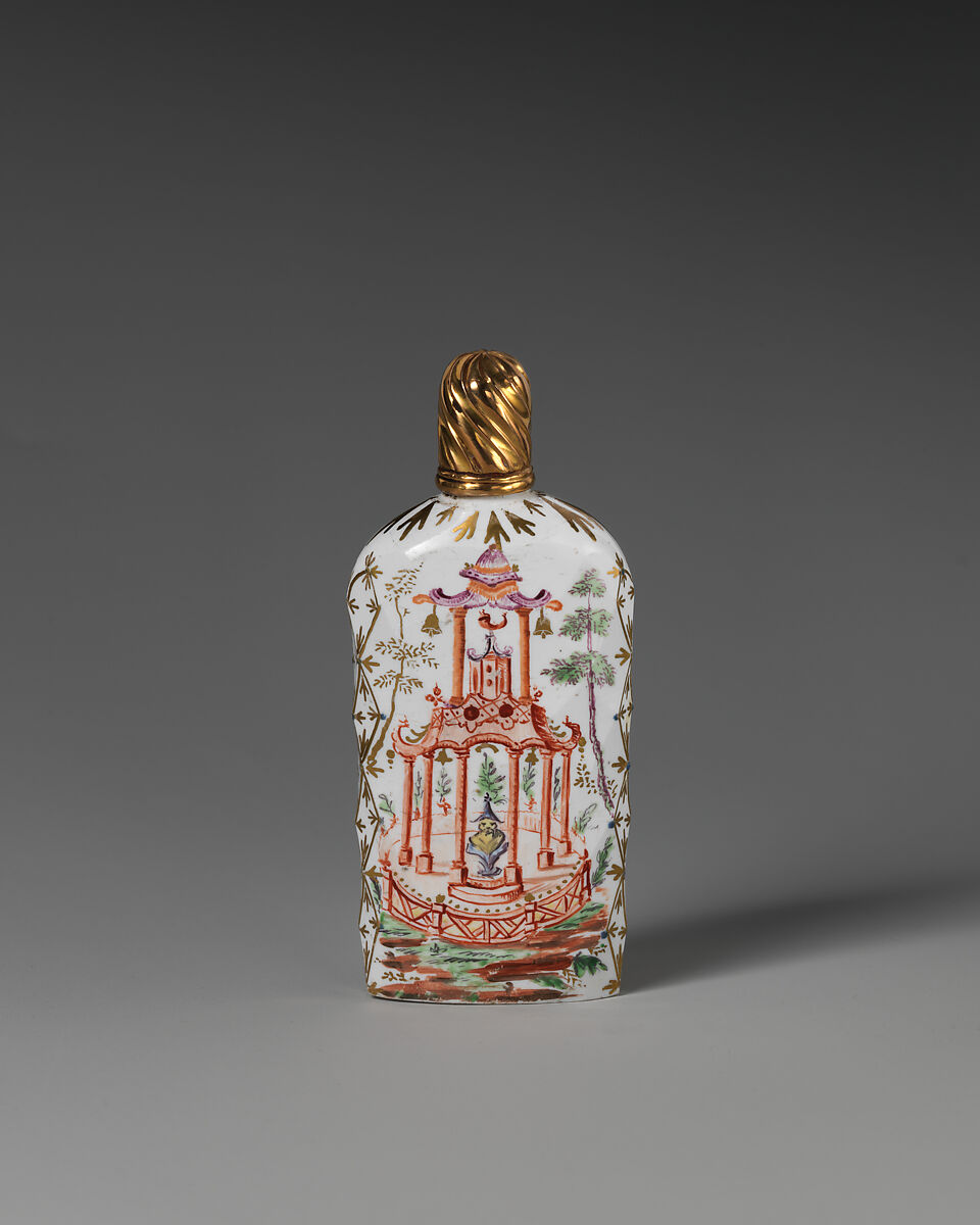 Scent bottle, Ginsburg, Glass, British, probably Bristol