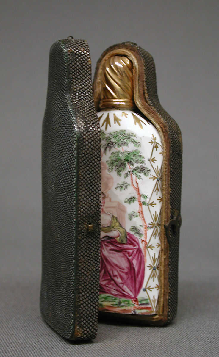 Scent bottle, Ginsburg, Glass, British, probably Bristol