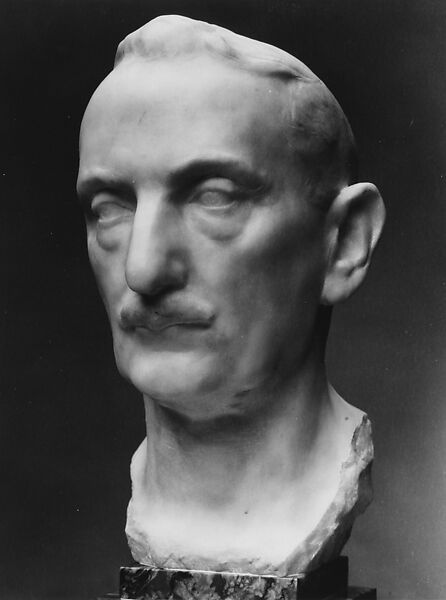 George Blumenthal, Paul-Maximilien Landowski (French, Paris 1875–1961 Boulogne-Billancourt), Bust: white marble; pedestal: mottled marble, French 