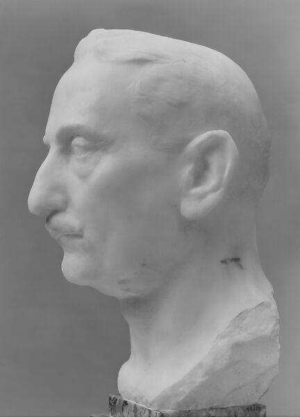 George Blumenthal, Paul-Maximilien Landowski (French, Paris 1875–1961 Boulogne-Billancourt), Bust: white marble; pedestal: mottled marble, French
