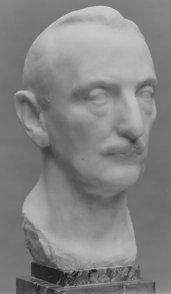 George Blumenthal, Paul-Maximilien Landowski (French, Paris 1875–1961 Boulogne-Billancourt), Bust: white marble; pedestal: mottled marble, French