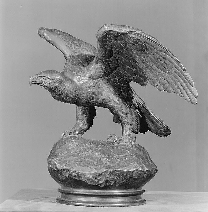 Eagle with Wings Outspread, Antoine-Louis Barye (French, Paris 1795–1875 Paris), Bronze, French 
