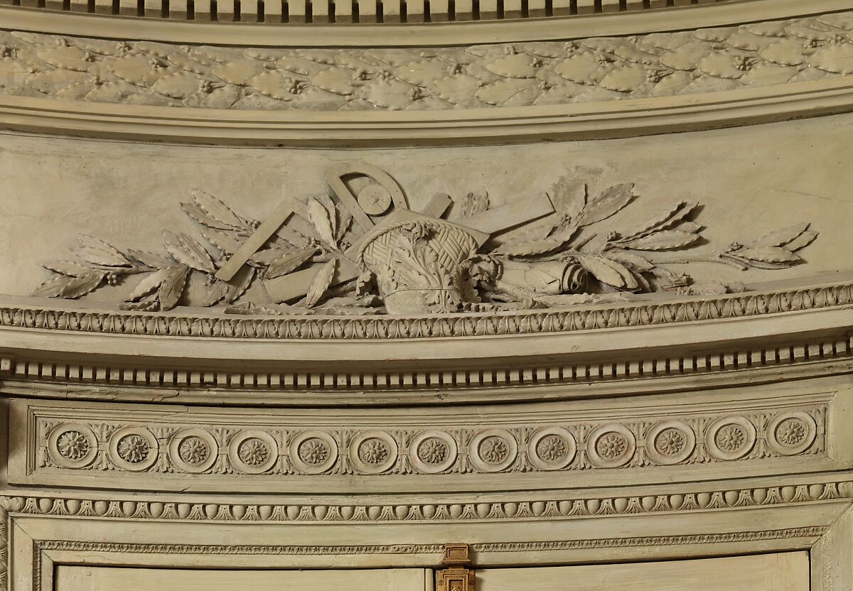 Room from a hotel in the Cours d'Albret, Bordeaux, Carving attributed to Barthélemy Cabirol (1732–1786) and his workshop, Pine, painted and carved, French, Bordeaux
