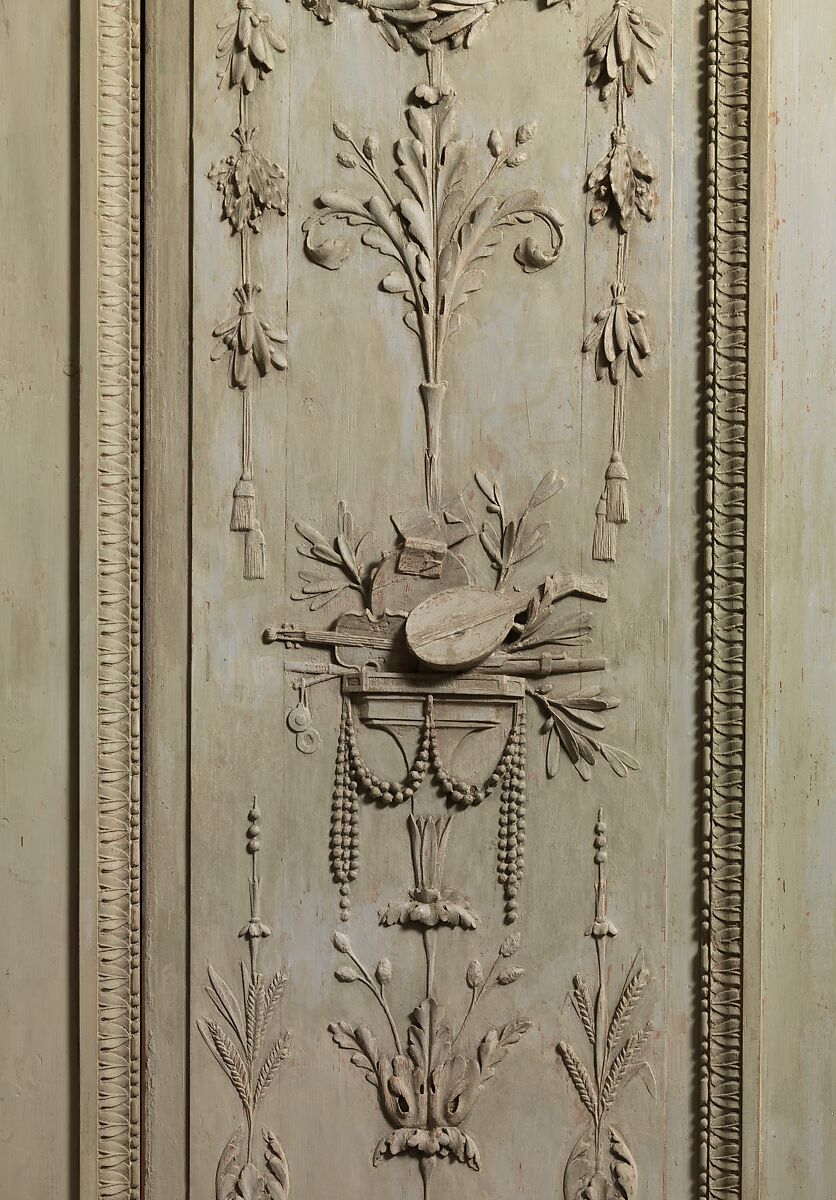 Room from a hotel in the Cours d'Albret, Bordeaux, Carving attributed to Barthélemy Cabirol (1732–1786) and his workshop, Pine, painted and carved, French, Bordeaux