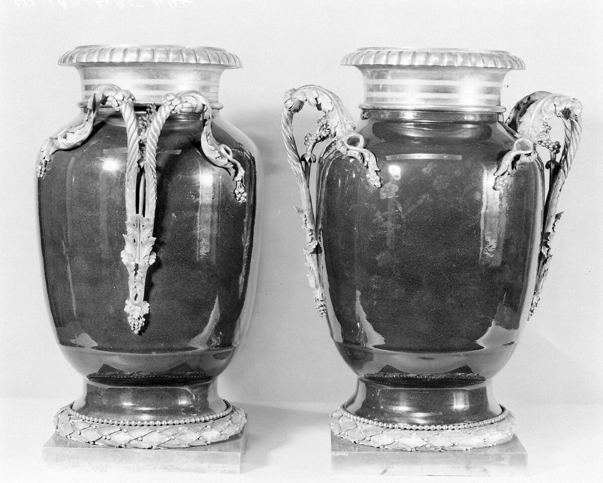 Pair of vases, Hard-paste porcelain; gilt-bronze mounts, Chinese with French mounts 