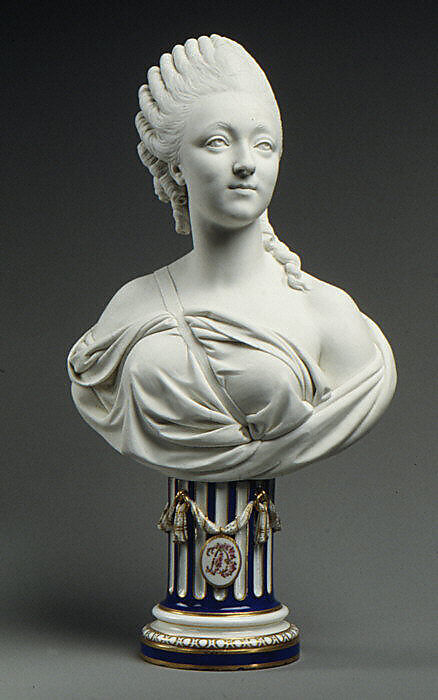 Madame du Barry (1746–1793), Sèvres Manufactory (French, 1740–present), Bust: soft-paste biscuit porcelain; pedestal: glazed porcelain, enameled and gilt, French, Sèvres
