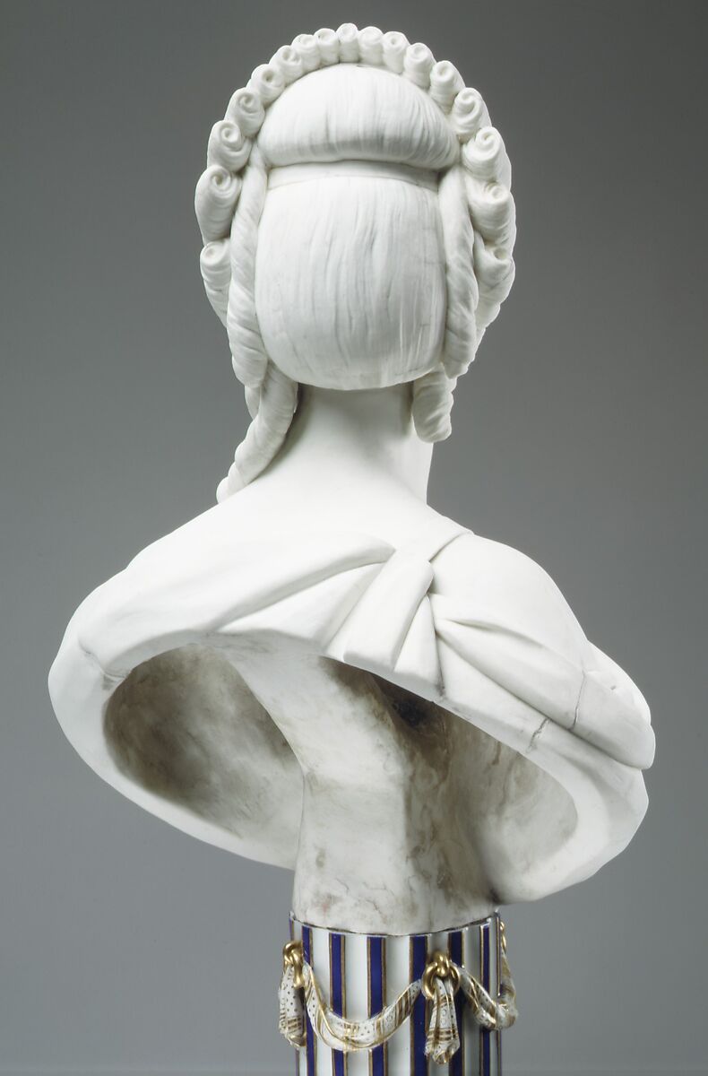 Madame du Barry (1746–1793), Sèvres Manufactory (French, 1740–present), Bust: soft-paste biscuit porcelain; pedestal: glazed porcelain, enameled and gilt, French, Sèvres