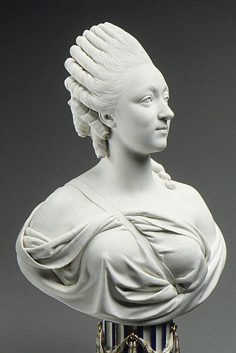 Madame du Barry (1746–1793), Sèvres Manufactory (French, 1740–present), Bust: soft-paste biscuit porcelain; pedestal: glazed porcelain, enameled and gilt, French, Sèvres