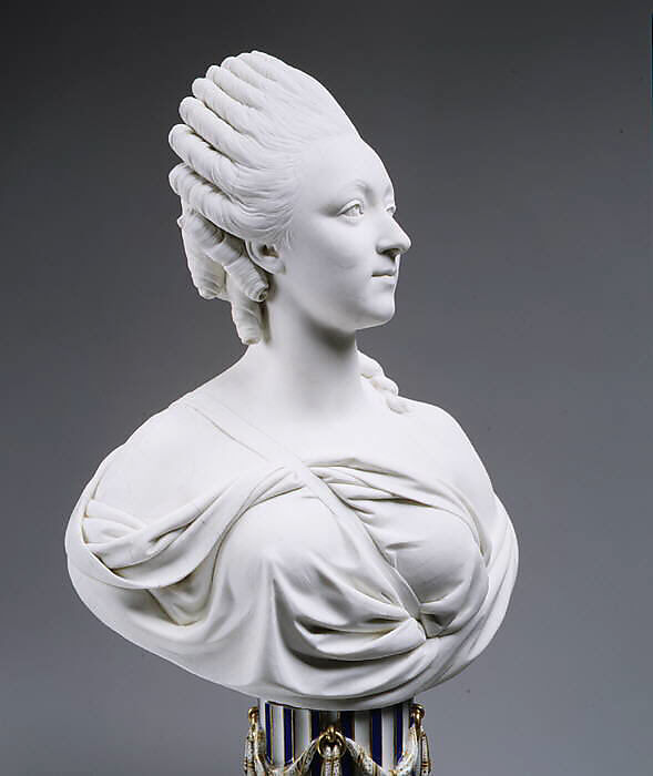 Madame du Barry (1746–1793), Sèvres Manufactory (French, 1740–present), Bust: soft-paste biscuit porcelain; pedestal: glazed porcelain, enameled and gilt, French, Sèvres
