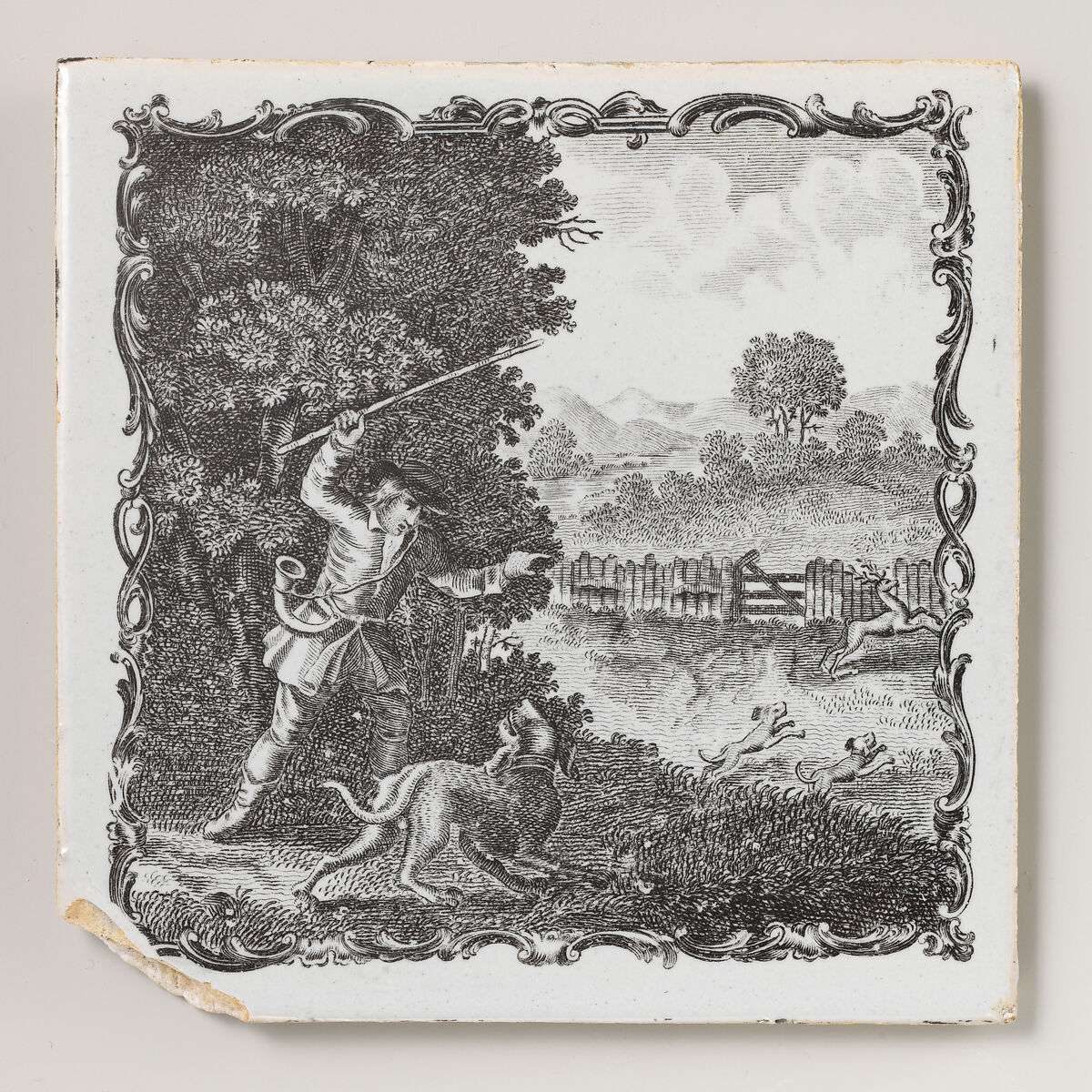 Set of twelve tiles with scenes from Aesop's Fables, Tin-glazed earthenware, British, Liverpool