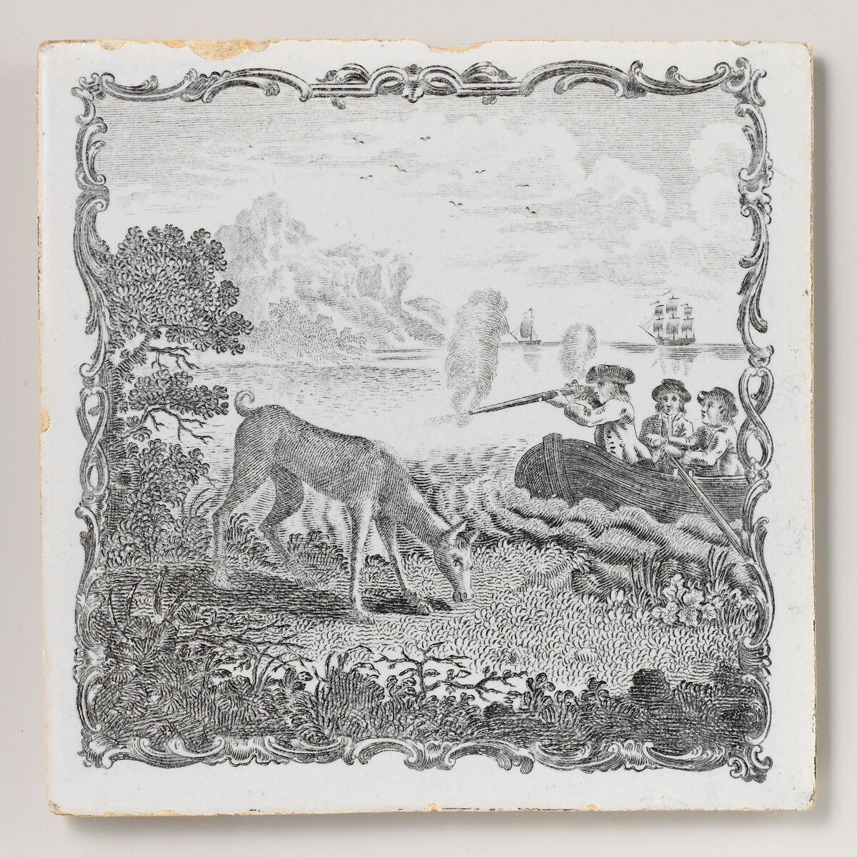 Set of twelve tiles with scenes from Aesop's Fables, Tin-glazed earthenware, British, Liverpool
