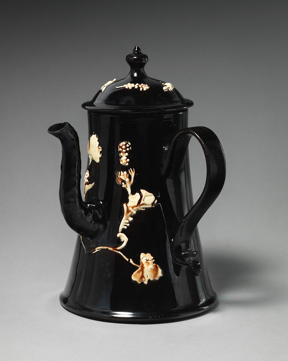 Coffeepot, Style of John Astbury (active 1688–1743), Lead-glazed earthenware, British, Staffordshire