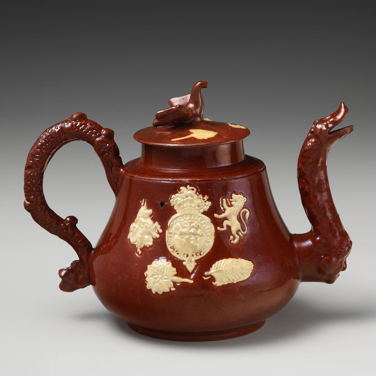Teapot, Style of John Astbury (active 1688–1743), Lead-glazed earthenware, British, Staffordshire