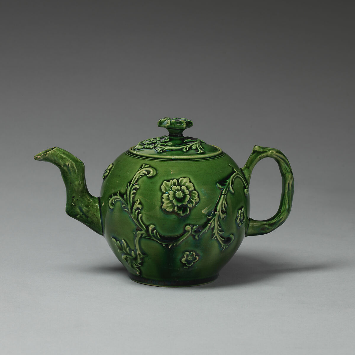 Teapot, Style of Whieldon type or, Lead-glazed earthenware, British, Staffordshire 