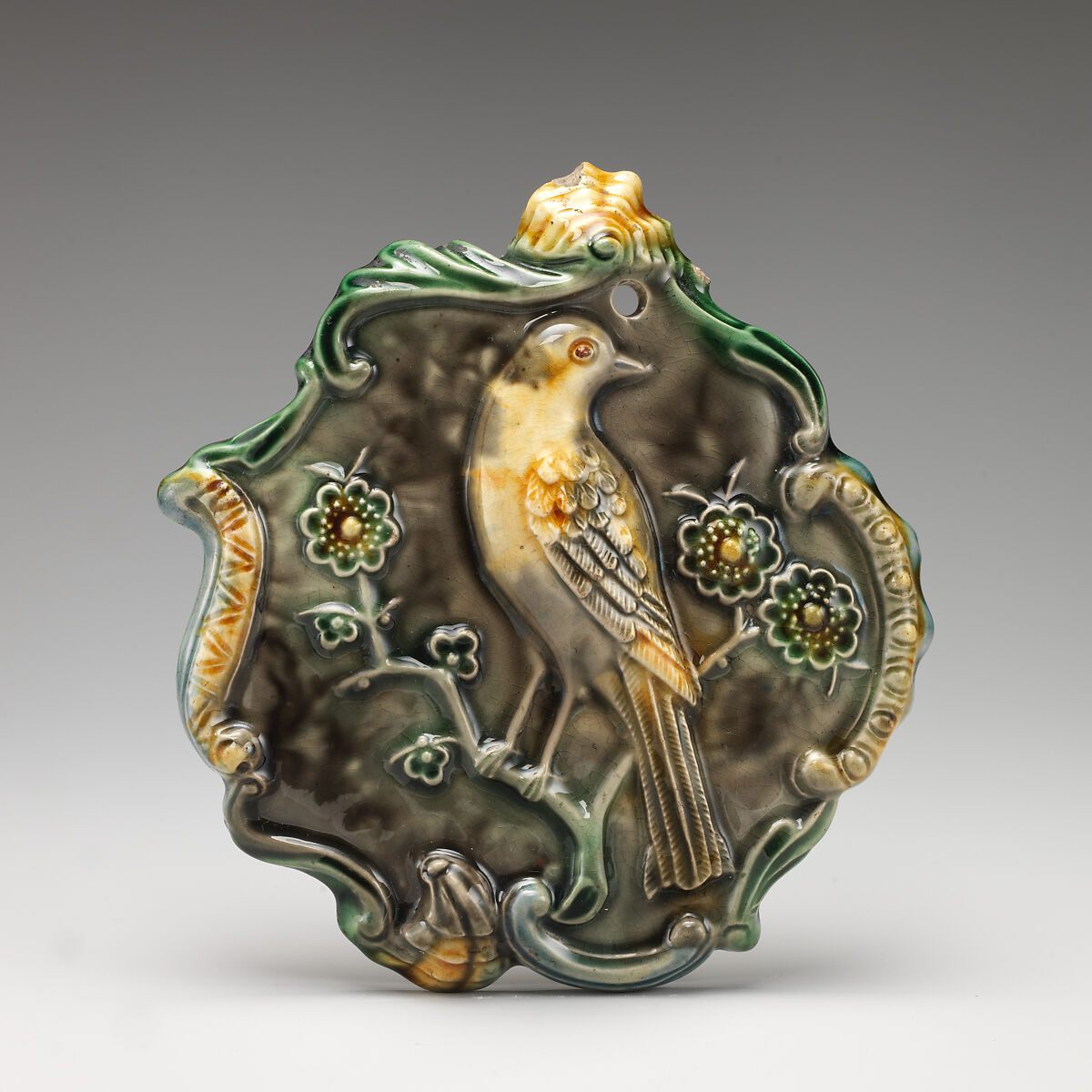 Plaque, Style of Whieldon type, Lead-glazed earthenware, British, Staffordshire