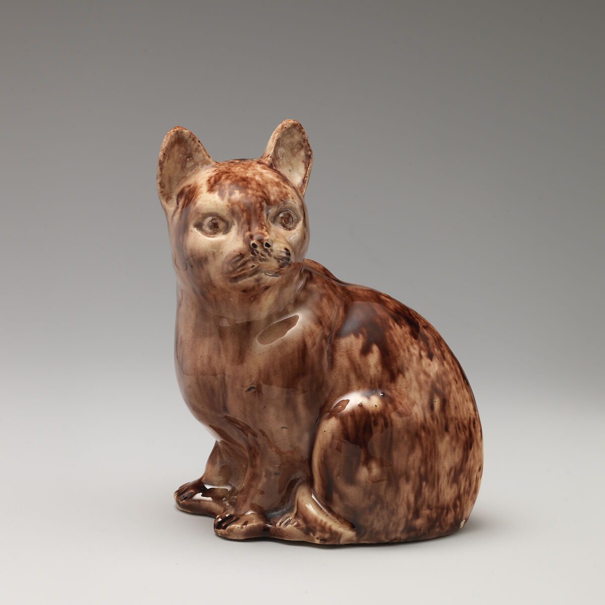 Cat, Style of Whieldon type, Lead-glazed earthenware, British, Staffordshire 