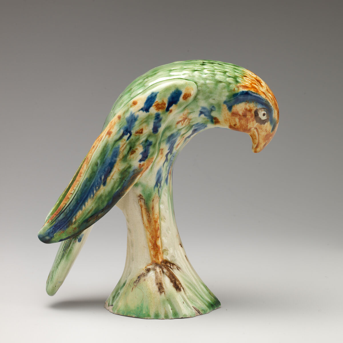 Parrot, Lead-glazed earthenware, British, Staffordshire