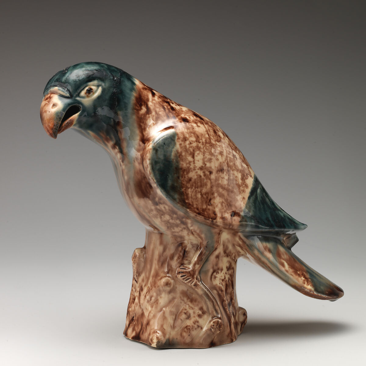 Parrot, Whieldon type, Lead-glazed earthenware, British, Staffordshire 