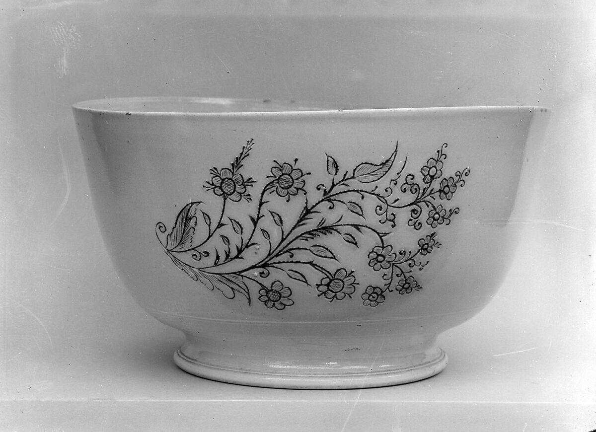 Bowl, Salt-glazed stoneware, British, Staffordshire 