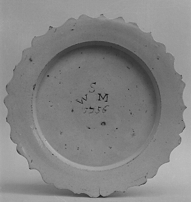 Plate, Salt-glazed stoneware, British, Staffordshire 