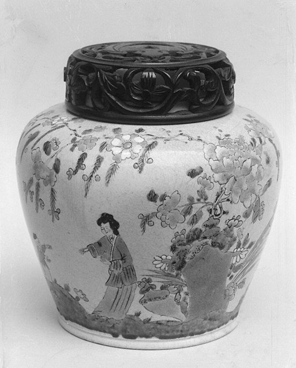 Vase, Salt-glazed stoneware, British, Staffordshire 