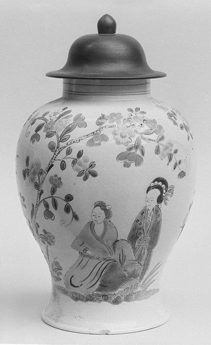 Pair of vases, Salt-glazed stoneware, British, Staffordshire 