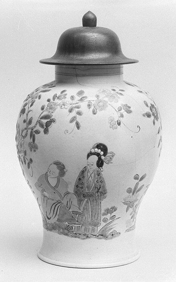 Pair of vases, Salt-glazed stoneware, British, Staffordshire