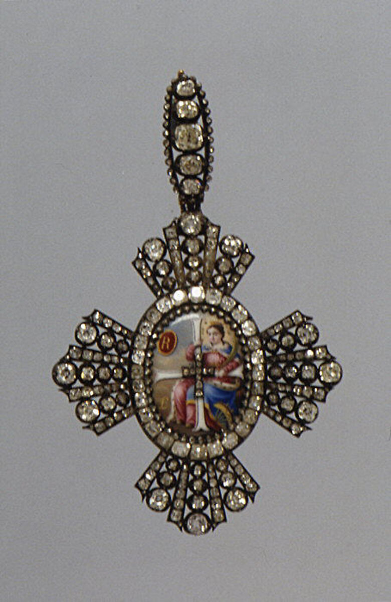 Badge of the Order of Saint Catherine, Gold, diamonds, enamel, Russian 