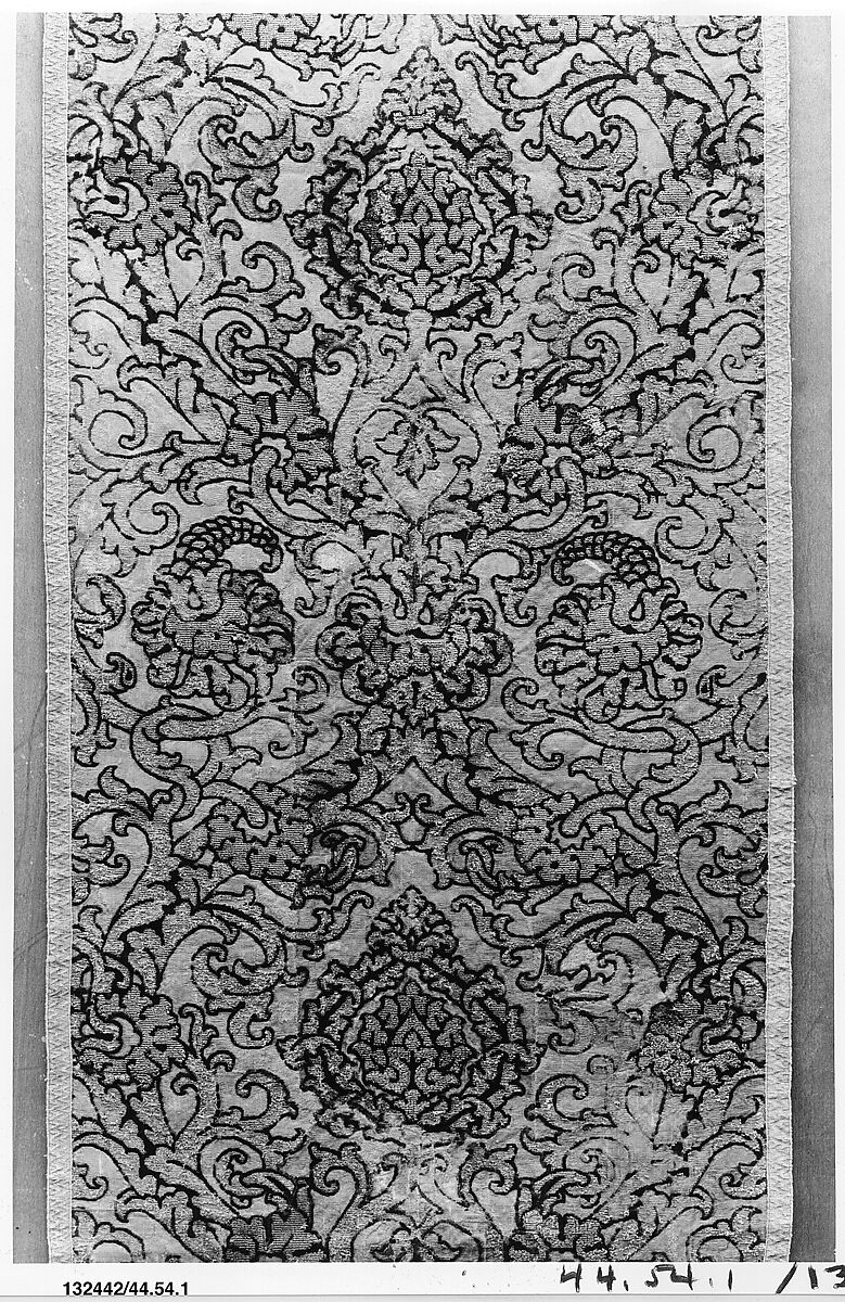 Panel of velvet, Silk and metal thread, Italian or Spanish 