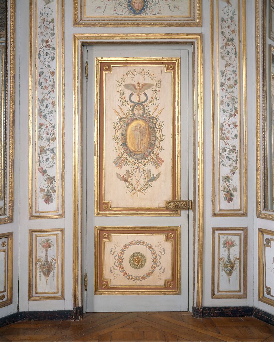 Boudoir from the Hôtel de Crillon, Pierre-Adrien Paris (French, 1747–1819), Oak, painted and gilded, French, Paris