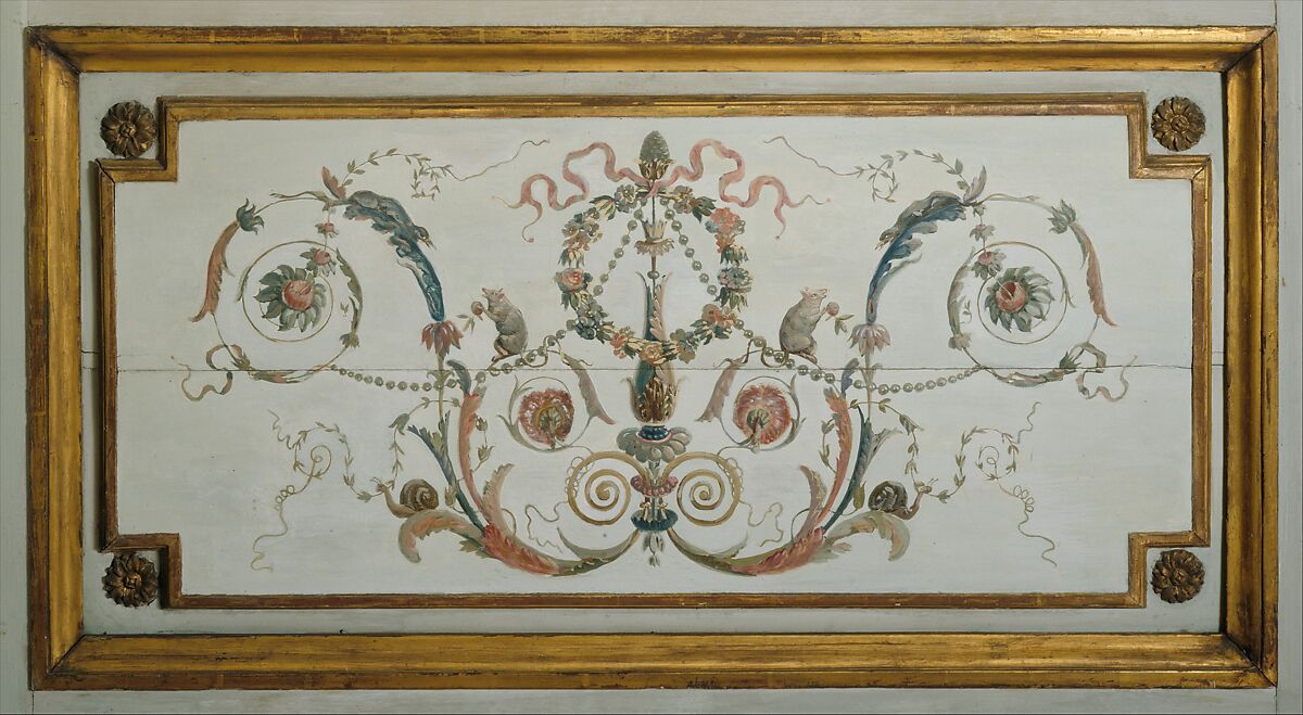 Boudoir from the Hôtel de Crillon, Pierre-Adrien Paris (French, 1747–1819), Oak, painted and gilded, French, Paris